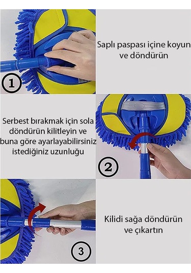 Ally Mikrofiber Dönebilen Püsküllü Araba Yıkama-temizleme Fırças