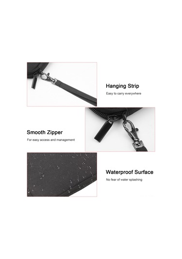 Maiyame Gri Nilon Su Geçirmez Elektronik Aksesuar Organizer Çantası - Kordon, Kulaklık, Saat, Sd Kart İçin Taşınabilir Depolama Çantası