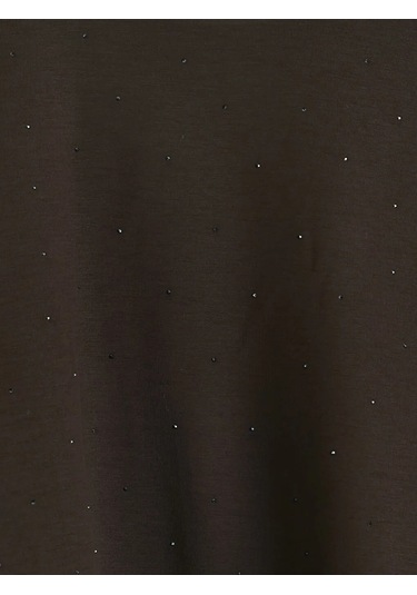 Lc Waikiki Kahverengi Taşlı Soft Touch Oversize Kadın Sweatshirt