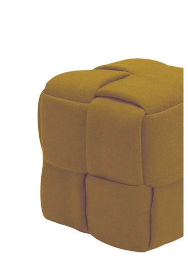 Most Spiral Kare Puf 07 Hardal Kadife Kumaş Evinize Teslim