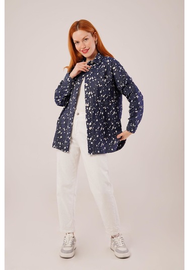 Eskitme Görünümlü Denim Mavi Gömlek Mavi