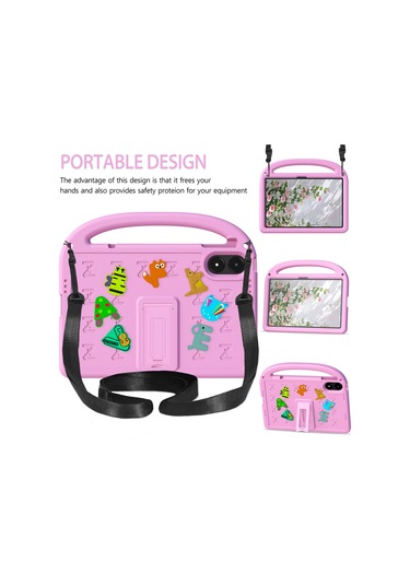 Xiaomi Poco Pad/redmi Pad Pro Kickstand Eva + Pc Kılıfı Omuz Askılı Tablet Kılıfı - Pembe Tablet Kılıfı