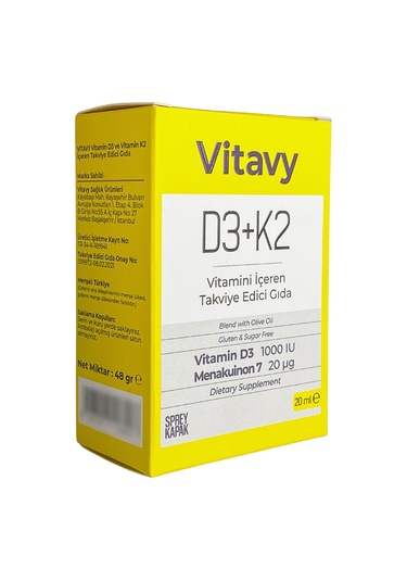 Vitavy D3K2 Vitamini Sprey 20 ML 140 Puff
