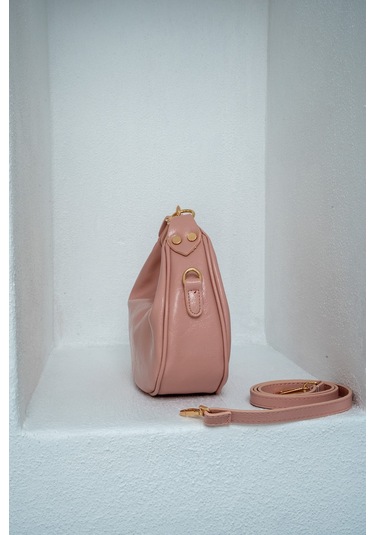 Laminta Lorna Mini Çapraz Kadın Çanta - Pudra Pudra