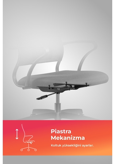 Ergolife Sit Air Ofis Koltuğu Tekerlekli, Yükseklik Ayarlı, Fileli, Siyah, Bilgisayar Sandalyesi -572.60.1.152 Diğer