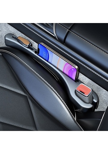 Ulzyvf Premium Deri Dokulu Koltuk Arası Dolgusu - Telefon & Anahtar Tutucu, Düşmeyi Önleyici 2'li Set