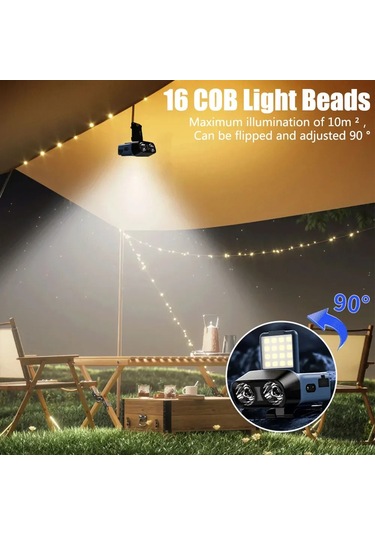 Süper Parlak Led Klipsli Kapak Işığı Şarj Edilebilir Sensörlü Siyah