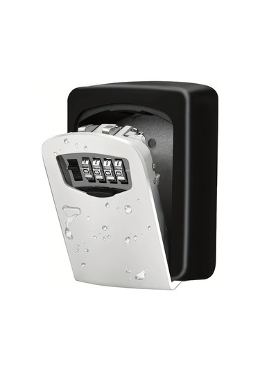 Chenkestoreone Gri Kombinasyonlu Çelik Anahtar Kasası, Hıza Dayanıklı Ev Ofis Güvenlik Kutusu Gri