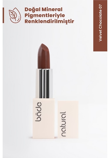Bade Natural Nemlendirici Ruj Velvet Chocolate 07 %100 Doğal