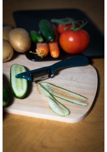 Solingen Simli Yeşil Dikey Soyacak Paslanmaz Alman Çeliği, Ergonomik Sap, Çift Yönlü Kesici Ağız-198 Yeşil