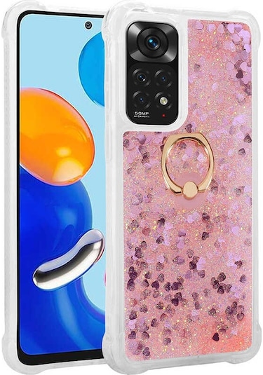 Xiaomi Redmi Note 11 Pro 5G Kılıf Milce Simli Pullu Yüzüklü Kılıf