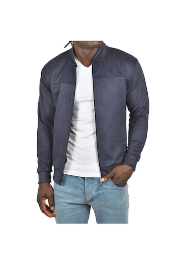 Deepsea Erkek Lacivert Fermuarlı Süet Mont 2504334 Lacivert