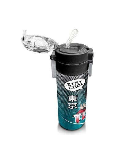 Coral High Kids Gri Nefti Anime Motorsiklet Desenli Pipetli Ve Direkt İçim Çelik Termos 500 Ml 31965 Mavi - Pembe - Sarı - Siyah