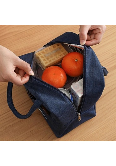 Taşınabilir Isı Yalıtımlı Öğle Yemeği Kutusu Soğutucu Çanta F2 Gri