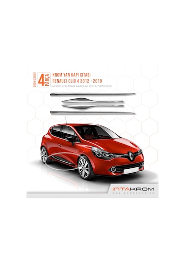 intakrom Renault Clio 4 Krom Yan Kapı Çıtası 4 Parça 2012-2021- Hb-Sw N11.2659