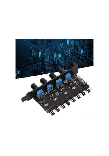 Kangvka Pcı Konumlu 8 Kanal Fan Kontrolcü, 4 Manuel Düğme İle Hız Regülasyonu, Sata Arayüzlü Bilgisayar Soğutma Sistemi Cpu, Kasa, Hdd, Vga Fanları İçin
