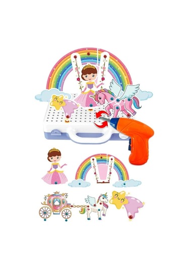Oyuncak 3d Matkap Seti Söktak Prenses Serisi Unicorn