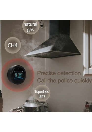 Novahub Akıllı Gaz Alarmı - Wifi Tuya Uyumlu, Lcd Ekranlı, Mutfak/banyo/depo İçin Doğalgaz Ve Lpg Dedektörü Siyah, Küçük Boyutlu Siyah