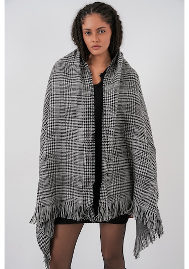 Kadın Yumuşak Dokulu Kalın Şal Atkı 15951 - Antrasit Antrasit