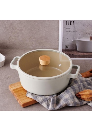 Neoflam Fika 24 CM Döküm İndiksiyonlu Kısa Tencere D-Neof224