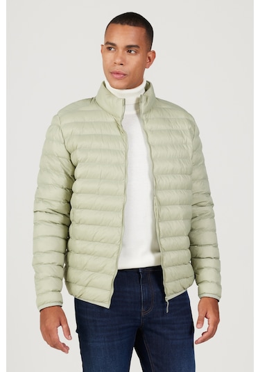 AC&Co / Altınyıldız Classics Erkek Mınt Standart Fit Normal Kesim Dik Yaka Mont Mint