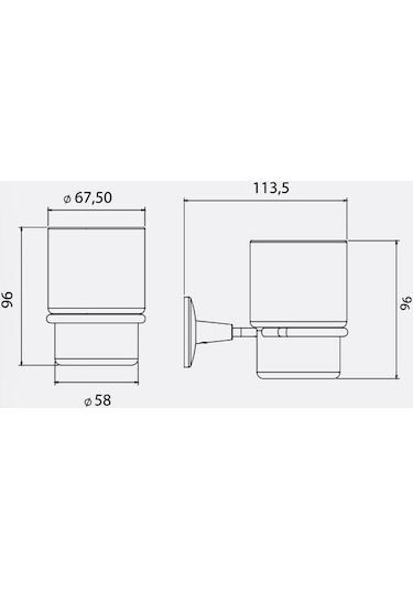 Serel Lale 140101003 Cam Krom Diş Fırçalık Gri