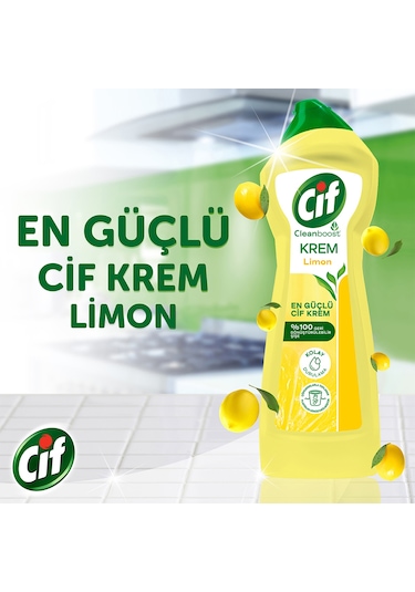 Cif Krem Limon Kokulu Yüzey Temizleyici 4 x 750 ML
