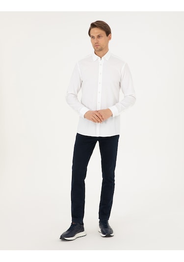 Pierre Cardin Erkek Beyaz Gömlek Desenli 50293255-vr013 Beyaz