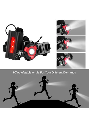 Vkemall Siyah 500 Lumen Ipx5 Su Geçirmez Göğüs Lambası - 90 Ayarlı Açı, 3 Işık Modu, Spor Kamerası Montajı Ve Pusula İle Outdoor Etkinlikler İçin Siyah