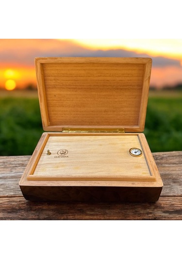 Guevara Sedir Mini Puro Kutusu Humidor Kahve 4s