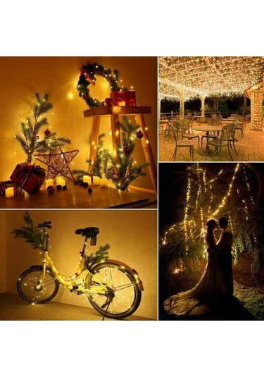 Dofolink Güneş Enerjili Bahçe Dekorasyon Işıkları - 10m 100 Işık Yeşil, 8 Fonksiyon, Ip65 Su Geçirmez, Otomatik Aç-kapat, Nikel Hidrojen Pil Yeşil