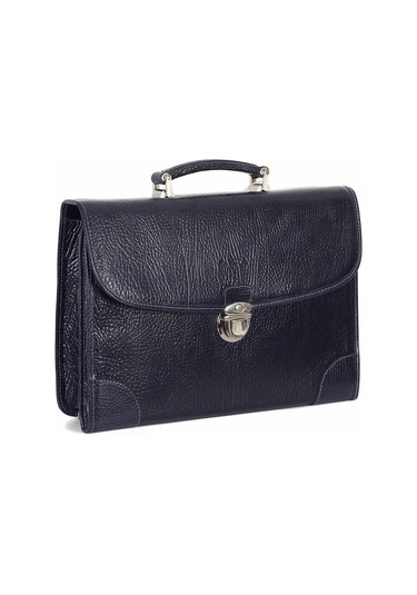 Deri Lacivert Evrak Çantası 255 62-136515 Siyah