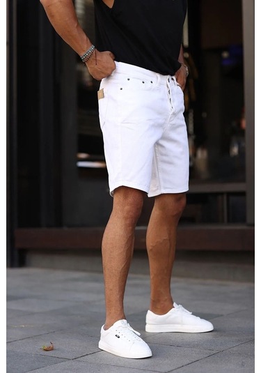Kaizer Denim Erkek Beyaz Baggy Şort Beyaz