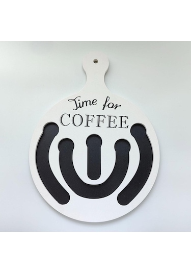 Trendooze Ahşap Kahve Pod Tutucu Seri Raf, Beyaz, Bar/kafe Dekoru Beyaz