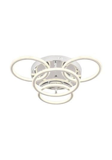 Eksen Krom 3+1 Kumandalı Ve Dimerli Beyaz, Sarı, Gün Işığı Ledli Plafonyer Avize Sb-ld-504 Krom