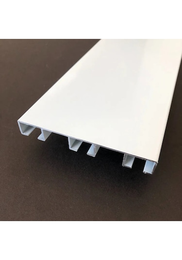 Üç Kanallı 210cm Alüminyum Beyaz Perde Rayı 80mm Kalın Üçlü Korniş Beyaz