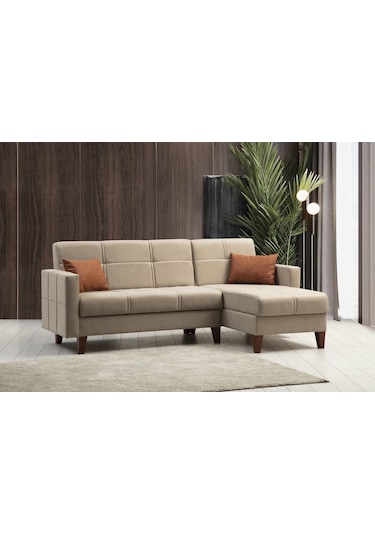 Minarmobilya Polya Sandıklı Bazalı L Köşe Koltuk - Bej