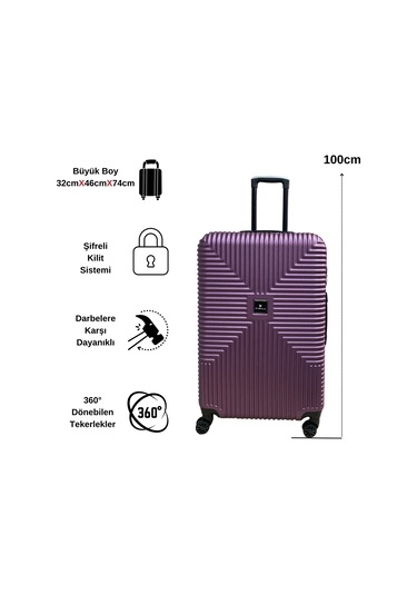 Anhelo Bowtie Abs Büyük Boy Valiz Mor