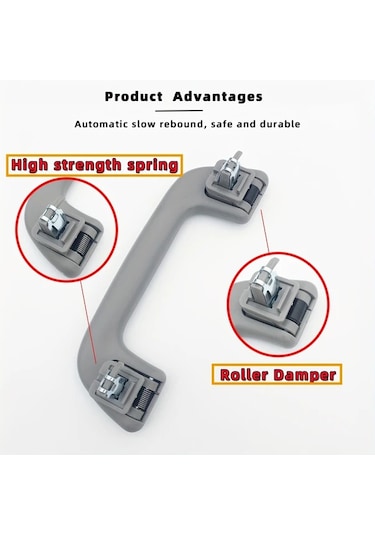 Cordial Gray Roof Tutacak Kolu Toyota Corolla Rav4 Vios Icin Ergonomik Gri Plastik Tasarim Oem 74610 52020 Araç Iç Aksesuar