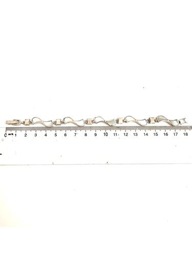 Sedef Taşlı Kadın Gümüş Bileklik 925 Ayar 11,21 Gram 17 Cm