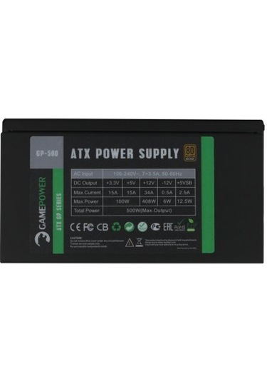 Gamepower GP-500 500 W 14 CM 80+ Bronz Power Supply