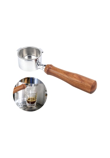 Leezsing Delonghi Ec680 Ec685 Kahve Alet Filtreleri Kahve Çıkarma Aksesuarları İçin Filtre Sepeti Ve Ahşap Saplı 51mm Paslanmaz Çelik Kahve Dipsiz Portafiltre