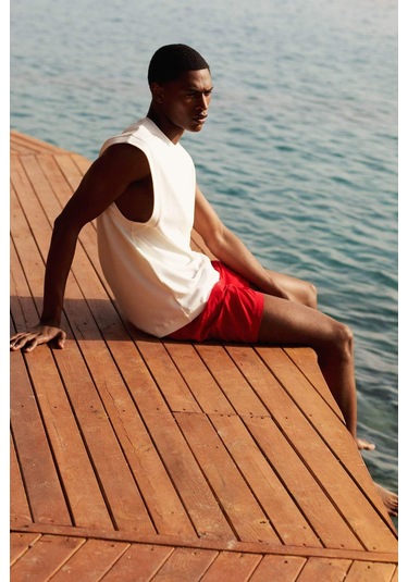 DeFacto File Astarlı Kısa Boy Deniz Şortu N0132AZ24HSRD70