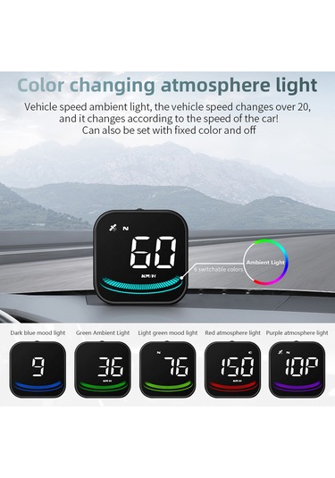 Teltree G4 Siyah Araç Gps Yukarıdaki Görüntüleyici - Hız/ilerleme Yönü/gps Uydu Sayısı Gösterimi, Hız Ve Yorgunluk Alarmı, Km/mil Dönüştürücü