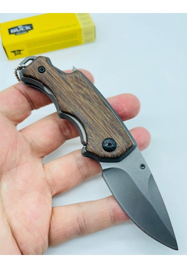 Buck Marka Ahşap Kasa Küçükboy Mini Kamp Çakı //x44-14cm Kahverengi