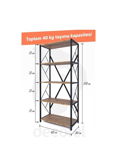 Morpanya Moni Metal Banyo Rafı Ünite 5 Raflı Banyo Düzenleyici Raf Havlu Rafı Havluluk 150 Cm