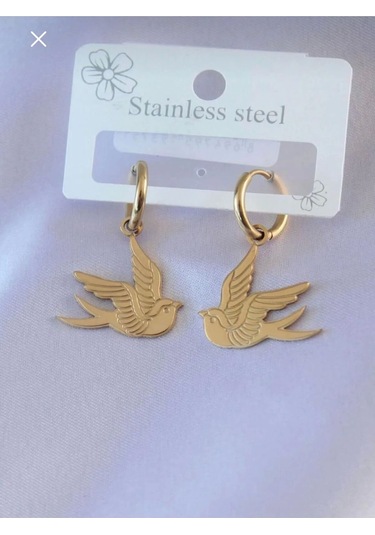 Renk İşlemeli Kuş Model Kadın Küpe Çok Renkli