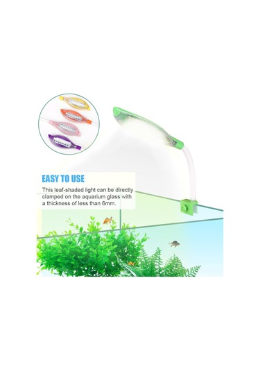 Yunboo Usb Beslemeli Yaprak Şekilli Akvaryum Led Lambası - Beyaz Ve Mavi Işık, Su Bitkileri İçin, 6mm Cam Uyumlu Mor