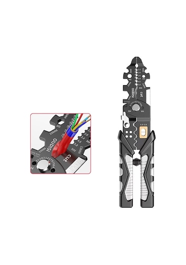 25'i 1 Arada Elektrikçi Çok Amaçlı Kablo Sıyırma Aleti Siyah