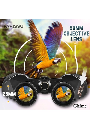 Kl65 20x50 Hd Dürbün Geniş Görüş Açısı, Yüksek Büyütme Kapasitesi Siyah